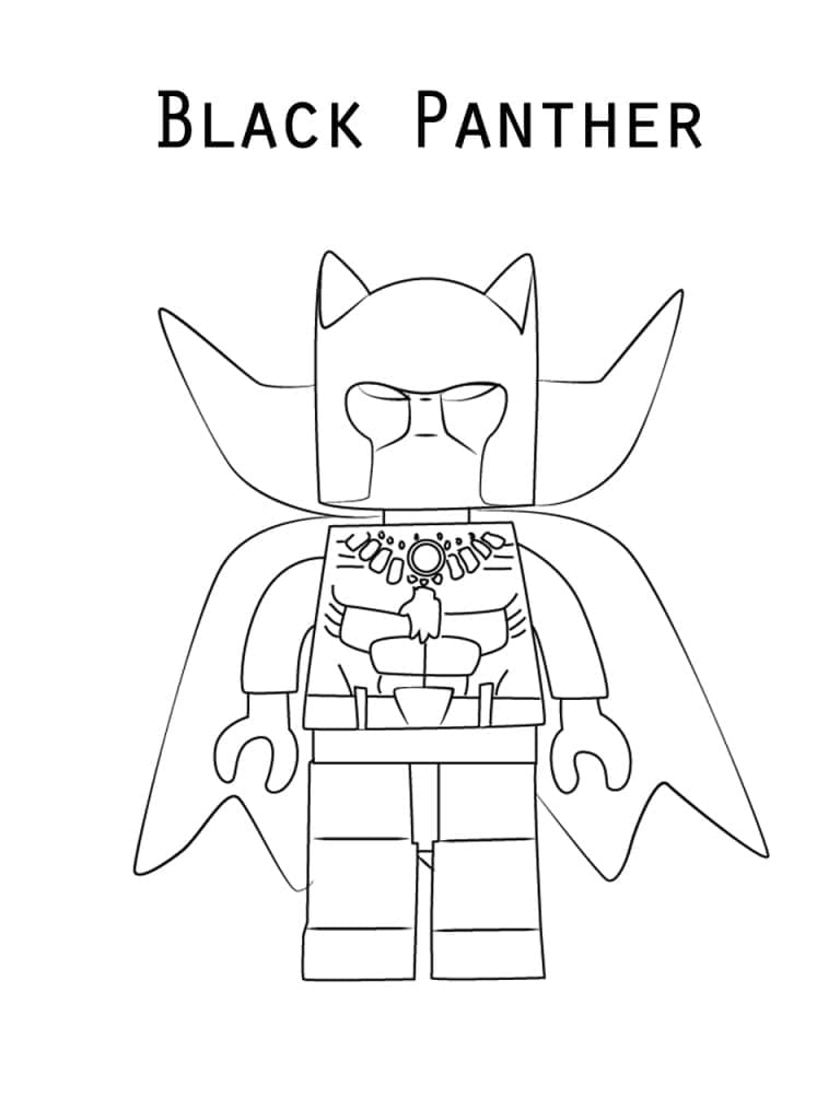 Lego Black Panther Tegninger til Farvelægning