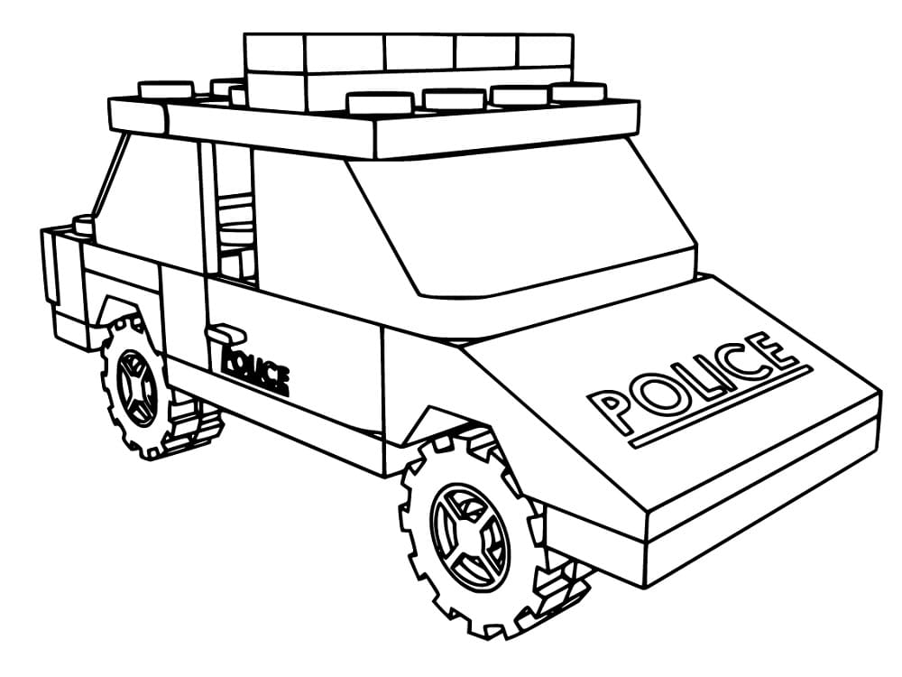 Lego Politi Legetøjsbil Tegninger til Farvelægning