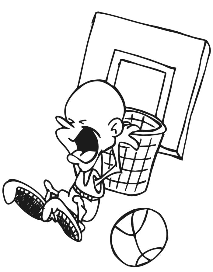Lille Basketballspiller Tegninger til Farvelægning