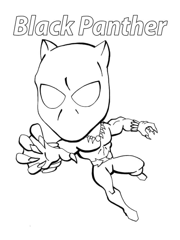 Lille Black Panther Tegninger til Farvelægning