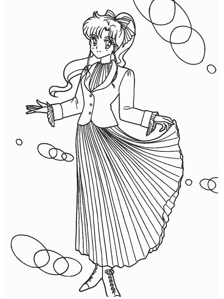 Makoto Kino fra Sailor Moon Tegninger til Farvelægning