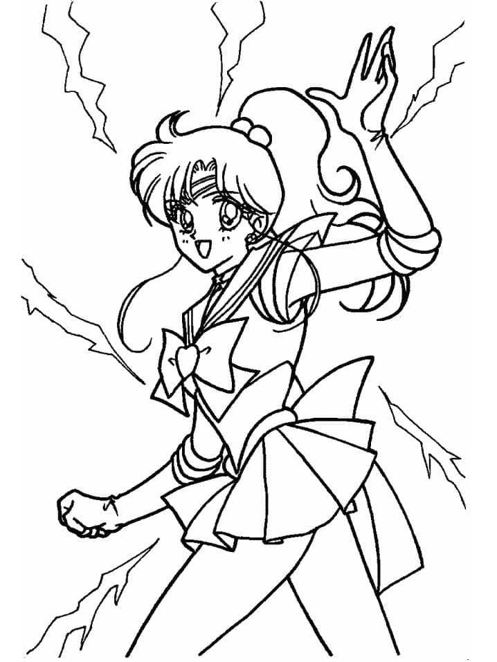 Makoto Kino Sailor Jupiter Tegninger til Farvelægning