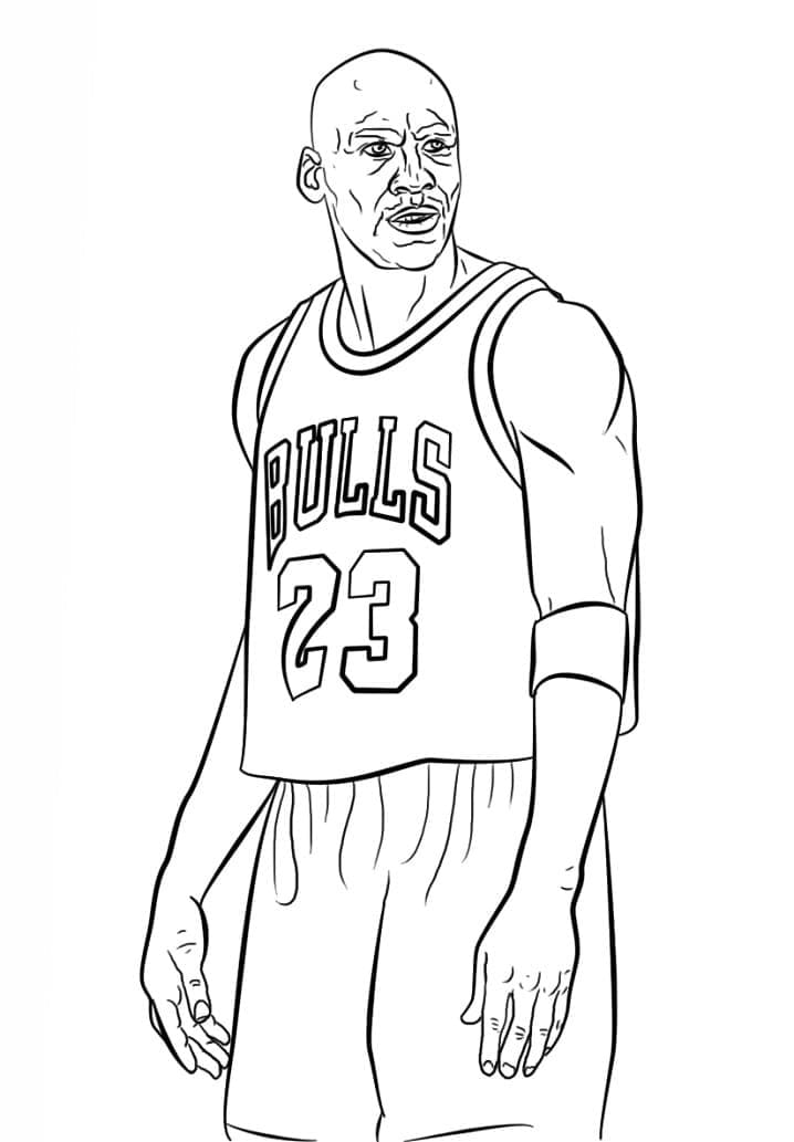 Michael Jordan Basketballspiller Tegninger til Farvelægning