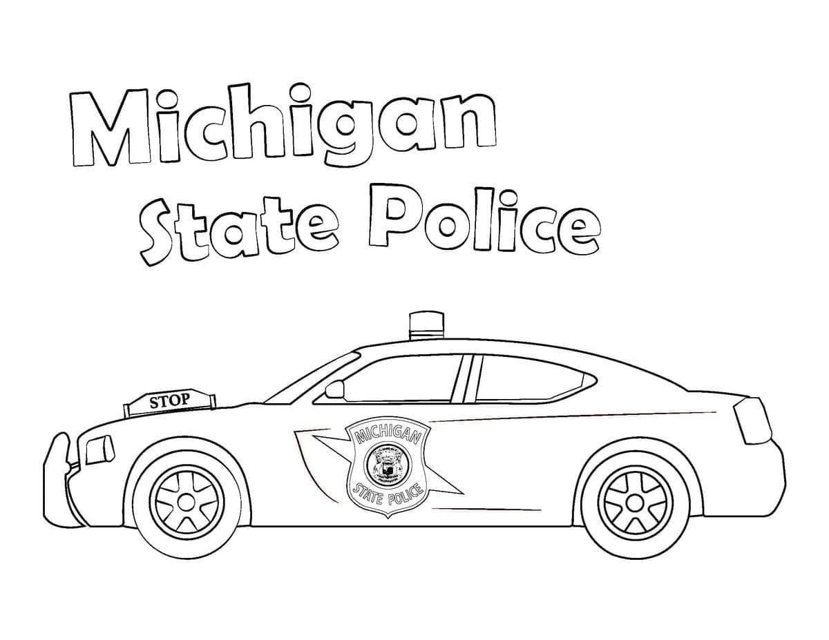 Michigan State Politibil Tegninger til Farvelægning