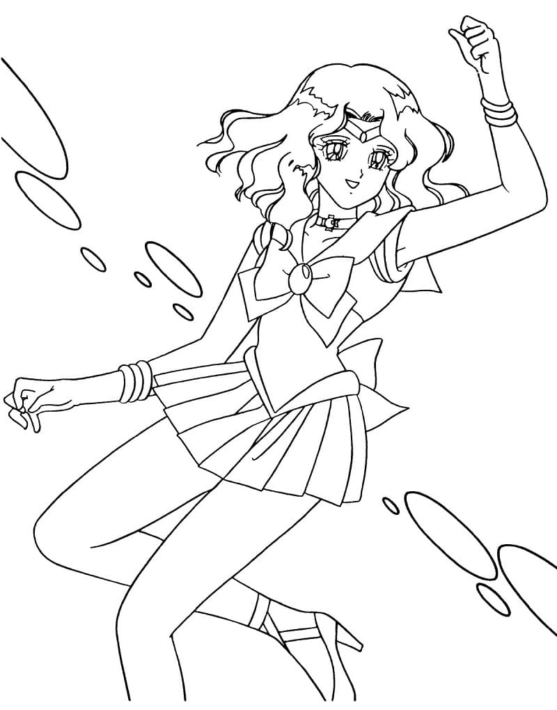 Michiru Kaiou fra Sailor Moon Tegninger til Farvelægning