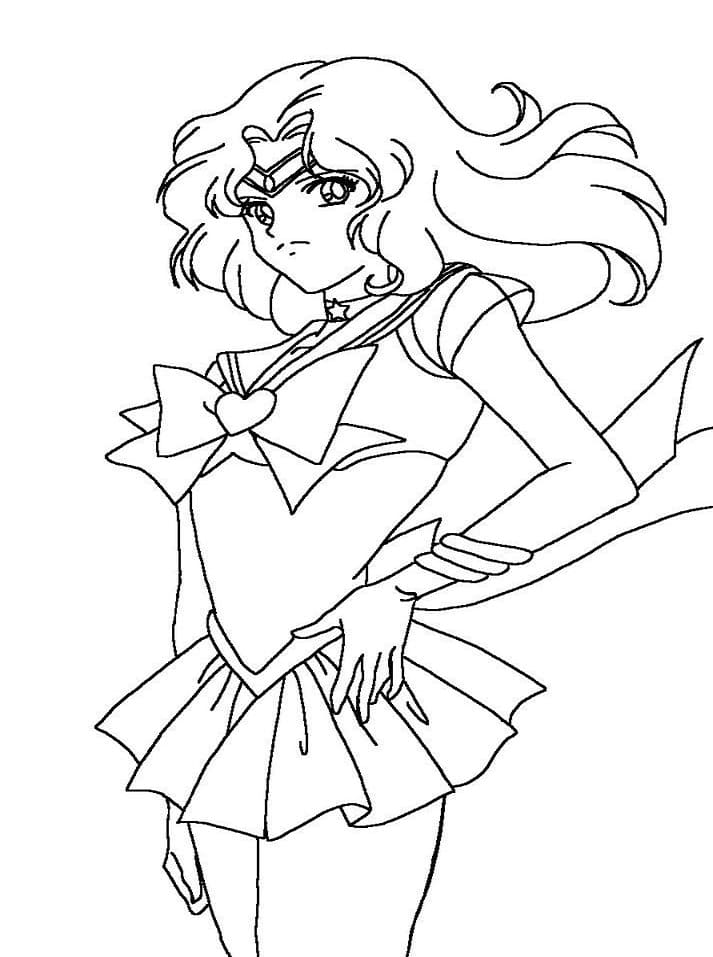 Michiru Kaiou Sailor Neptune Tegninger til Farvelægning