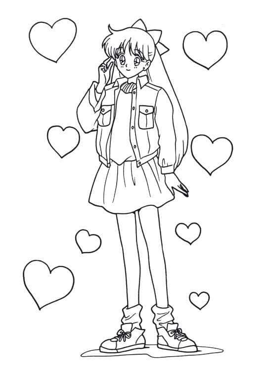 Minako Aino fra Sailor Moon Tegninger til Farvelægning