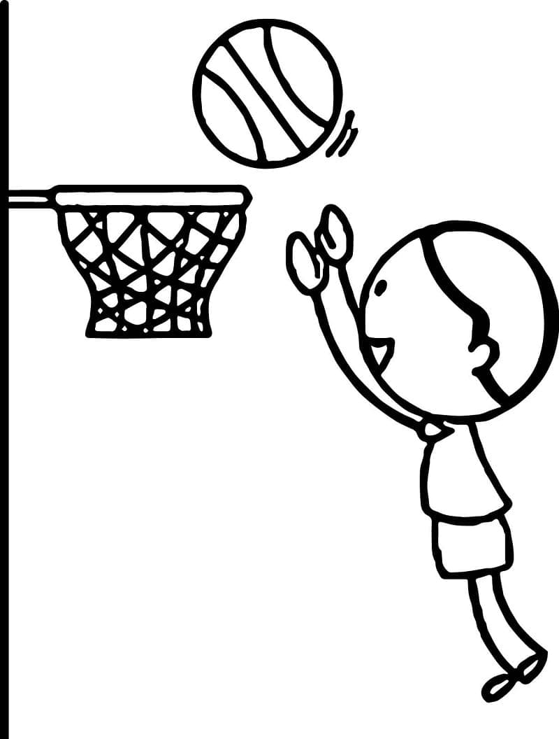 Nem Basketballspiller Tegninger til Farvelægning