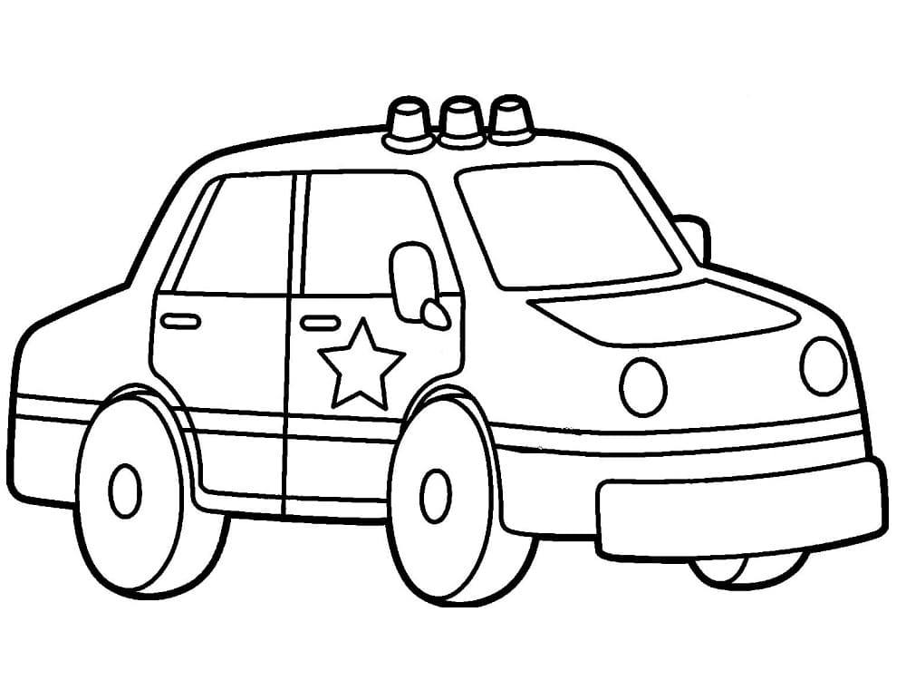 Politi Legetøjsbil Tegninger til Farvelægning
