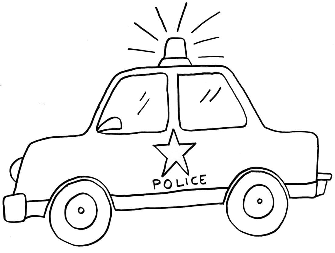 Politibil Til Børn Tegninger til Farvelægning