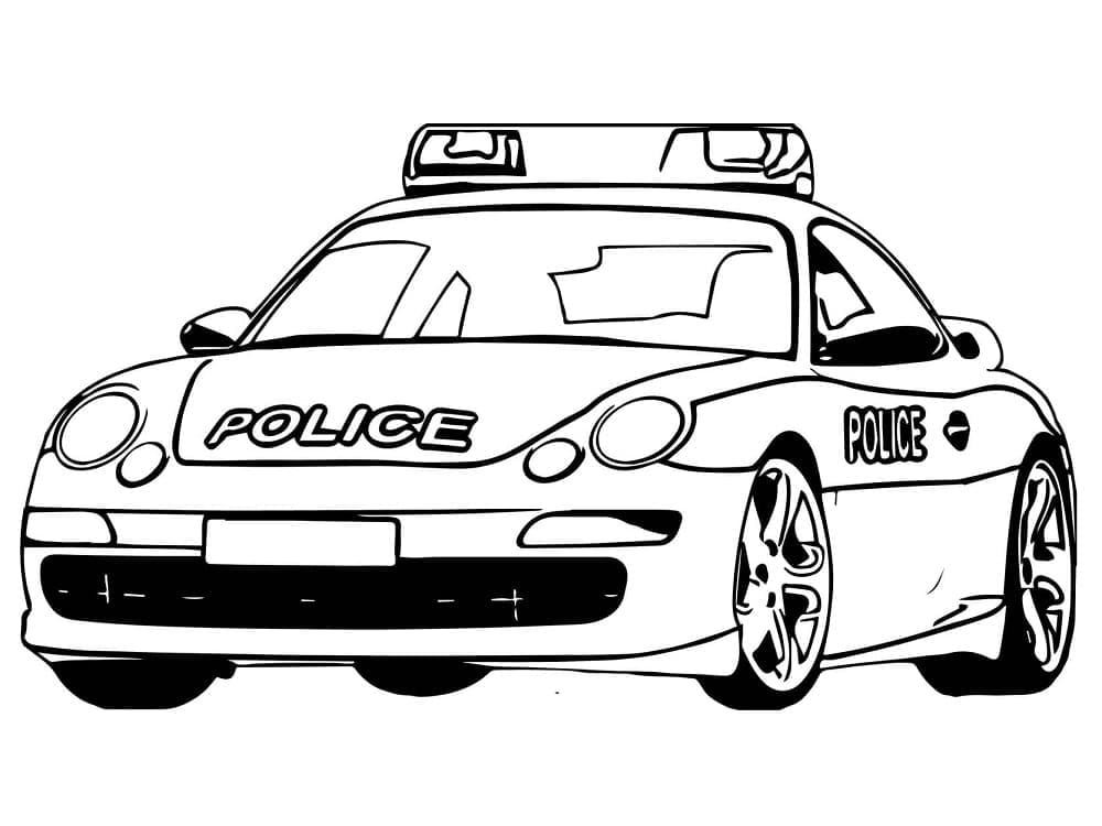 Porsche Politibil Tegninger til Farvelægning