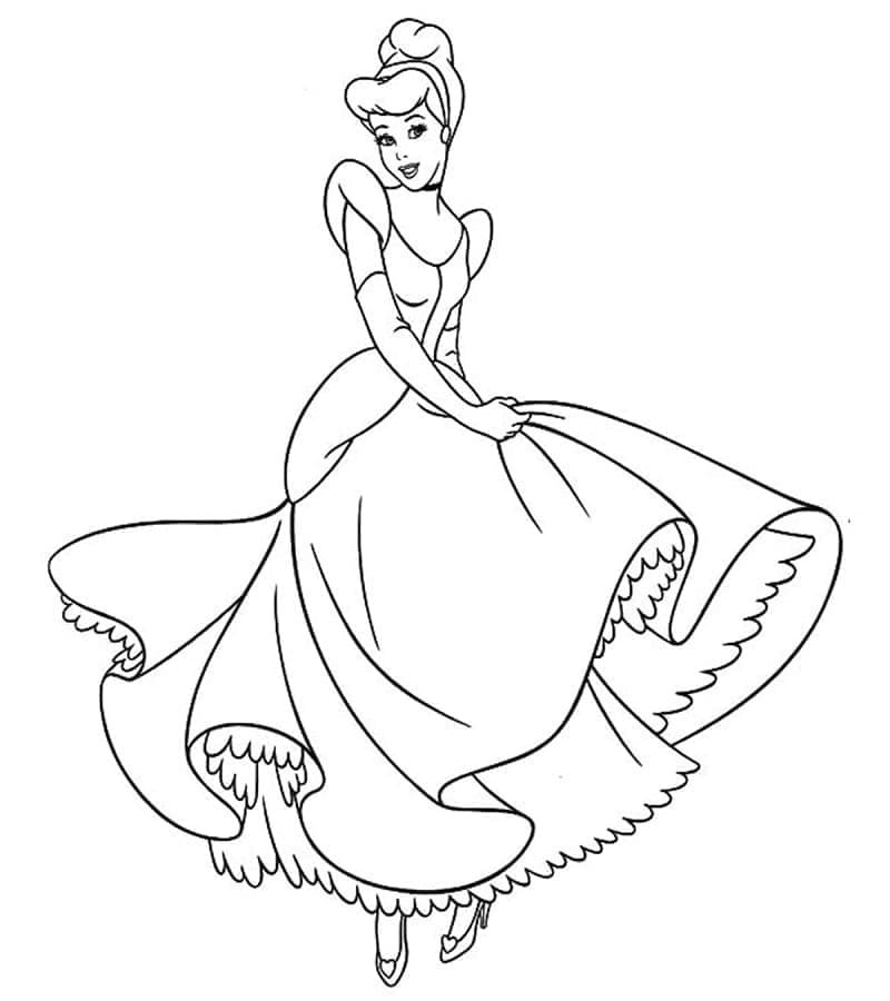 Prinsesse Askepot Danser Tegninger til Farvelægning