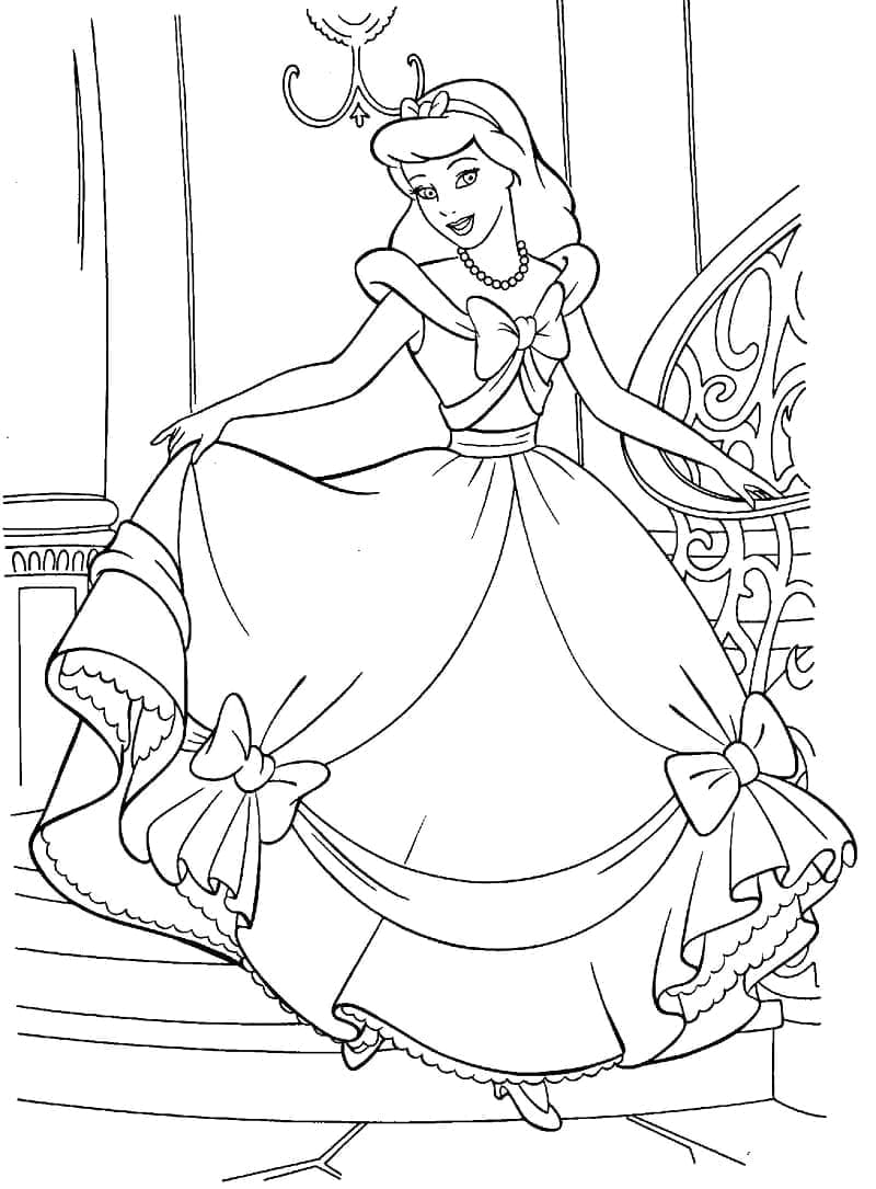 Prinsesse Askepot Til Piger Tegninger til Farvelægning