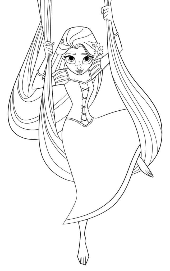 Prinsesse Rapunzel Fra Disney Tangled Tegninger til Farvelægning
