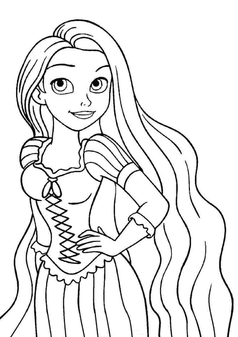 Prinsesse Rapunzel Til Piger Tegninger til Farvelægning