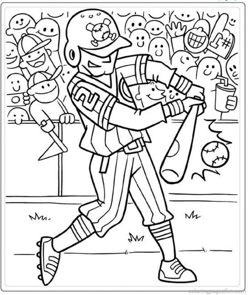 Printbar Baseballspiller Tegninger til Farvelægning