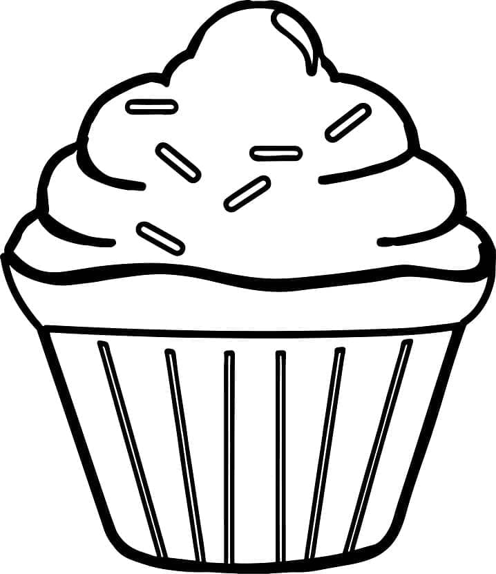 Printbar Cupcake Tegninger til Farvelægning
