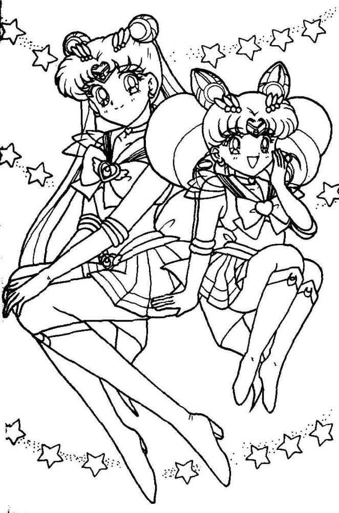 Printbar Sailor Moon Tegninger til Farvelægning