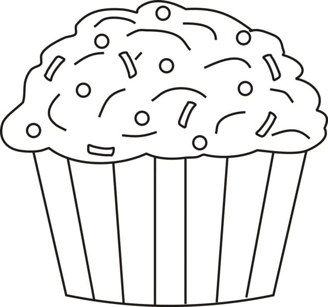 Printbar sød cupcake 2 Tegninger til Farvelægning