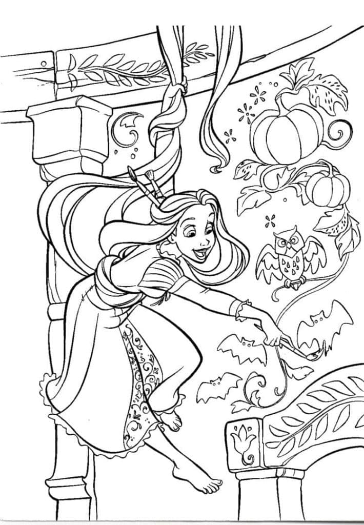 Rapunzel Fra Tangled Tegninger til Farvelægning