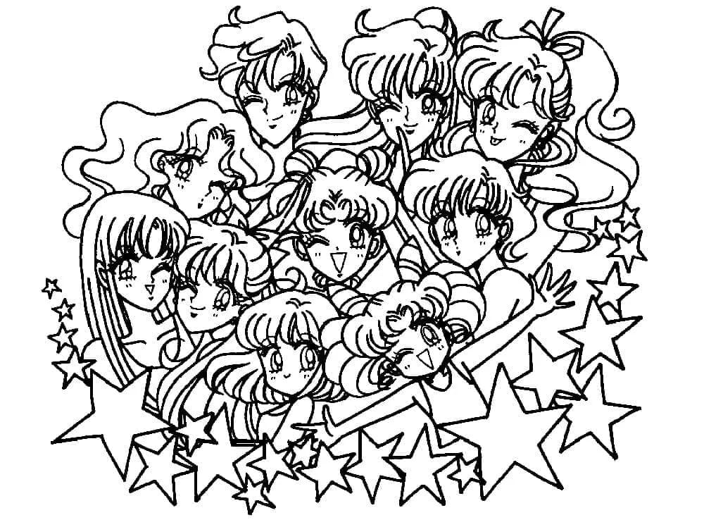 Sailor Moon gratis Tegninger til Farvelægning