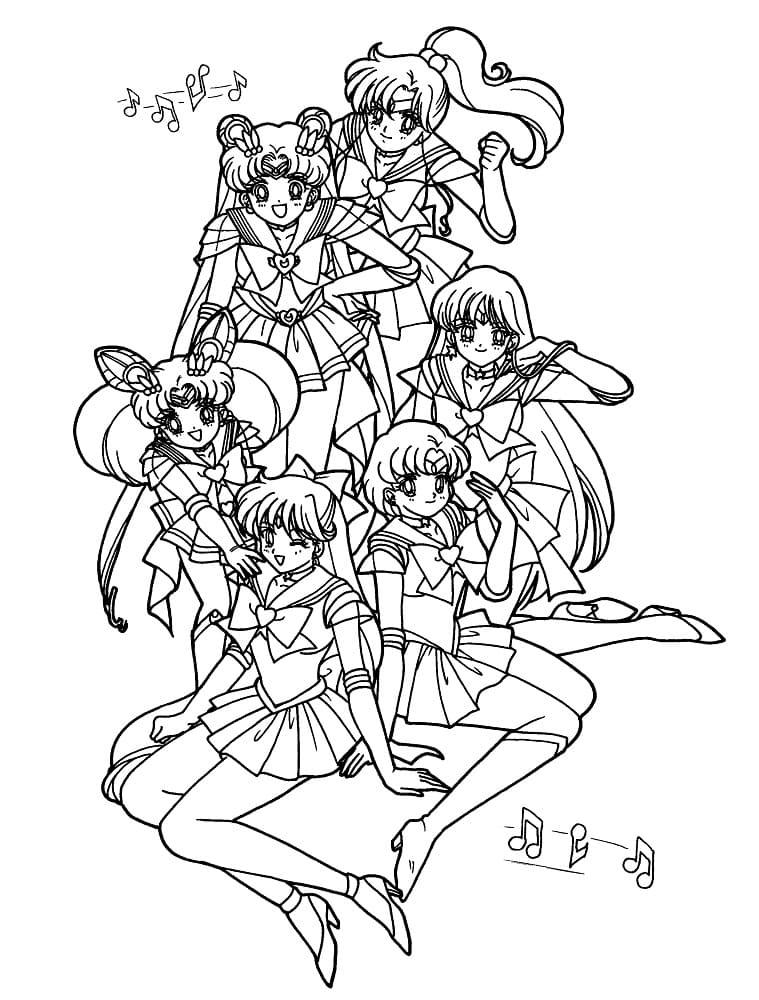 Sailor Moon Printbar Tegninger til Farvelægning