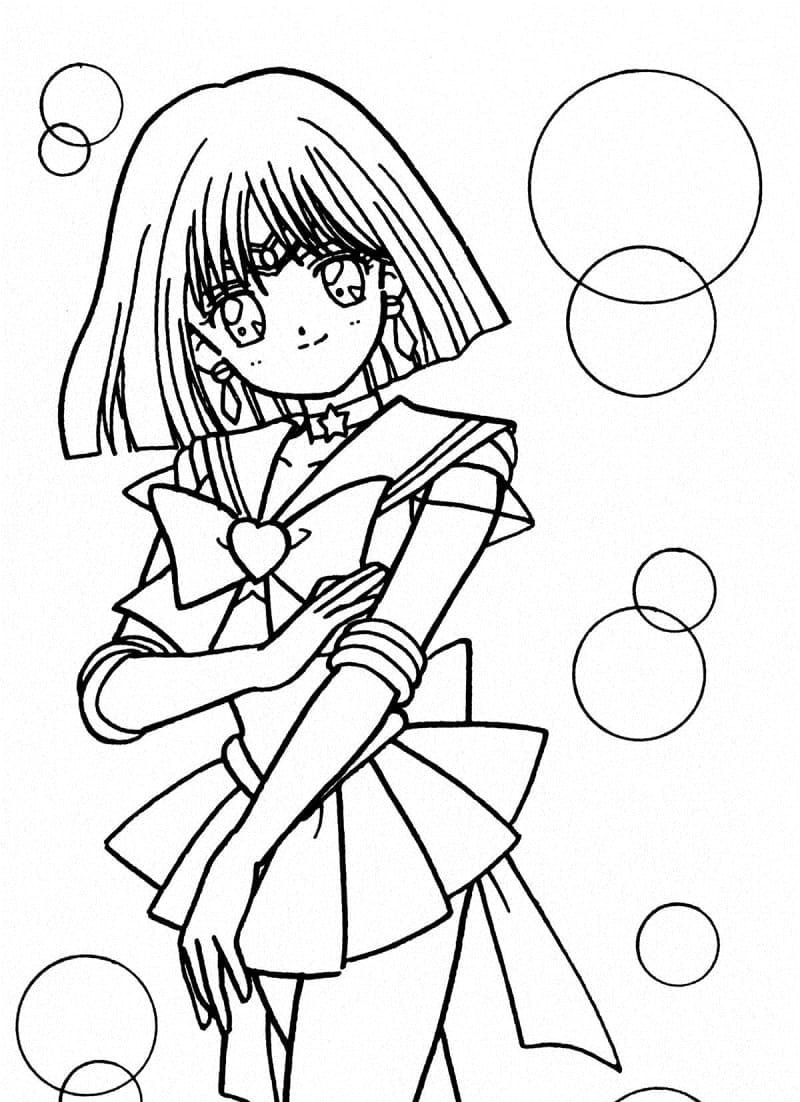 Sailor Saturn fra Sailor Moon Tegninger til Farvelægning
