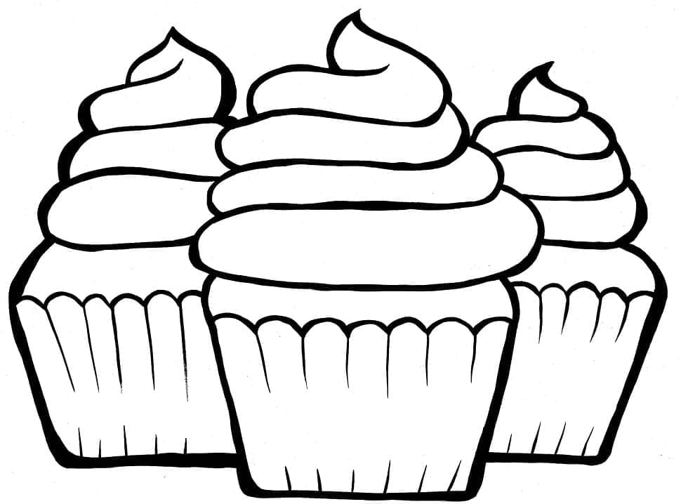 Søde cupcakes Tegninger til Farvelægning