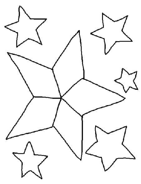 Seks Stjerner Tegninger til Farvelægning