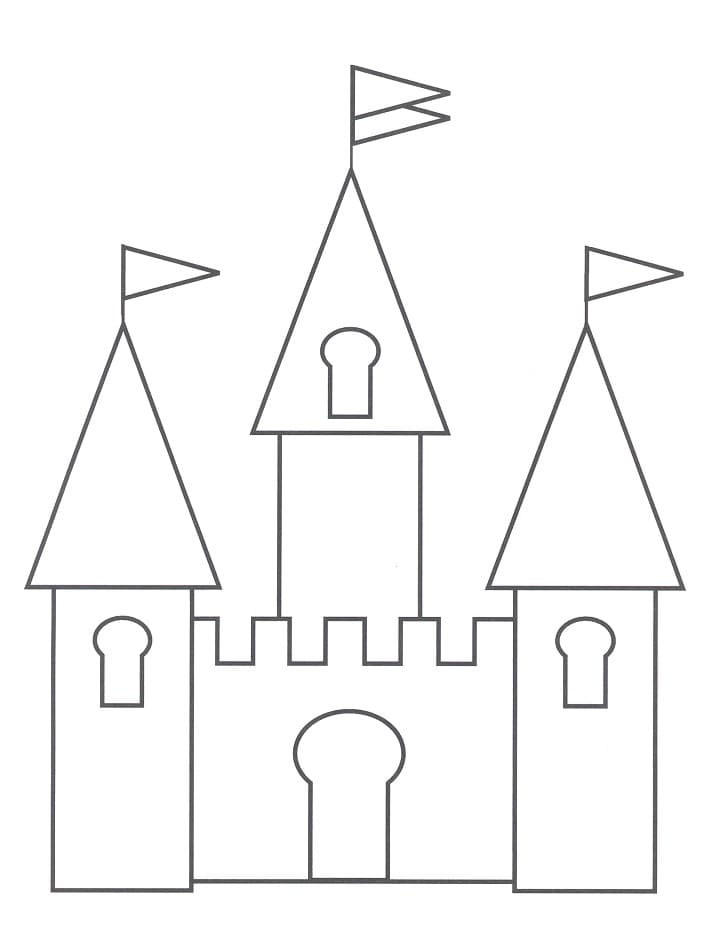 Simpelt slot Tegninger til Farvelægning