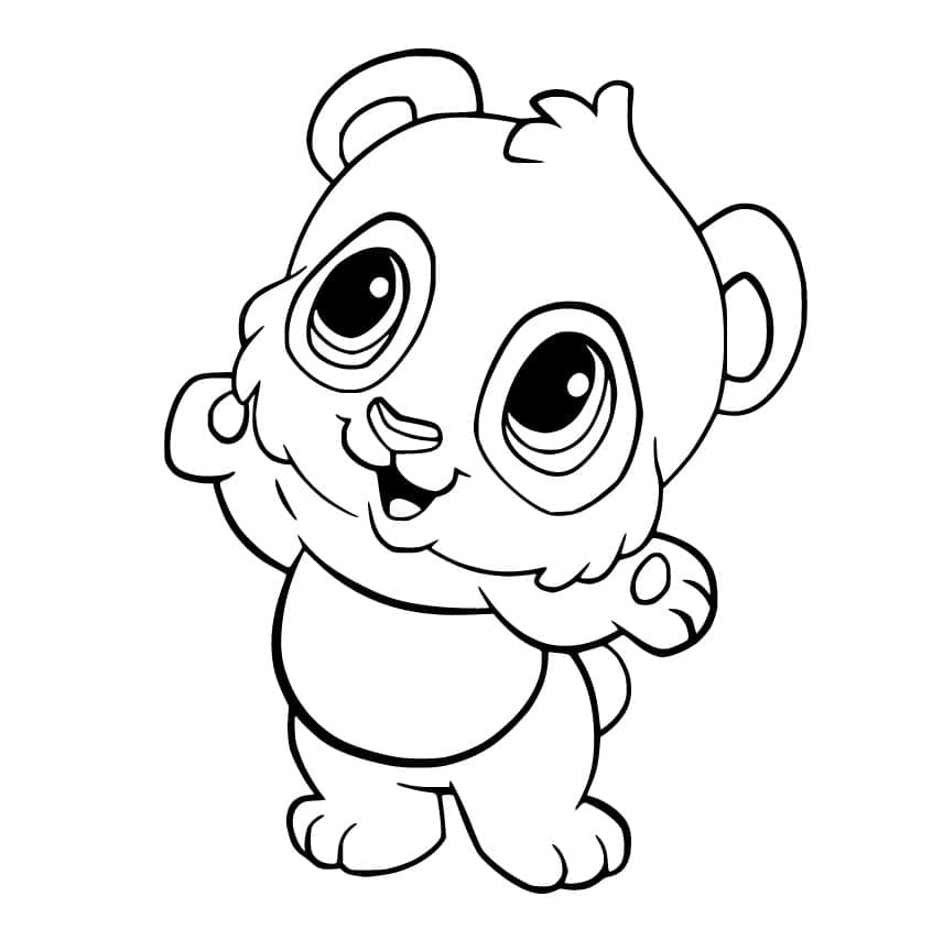 Sjov Lille Panda Tegninger til Farvelægning