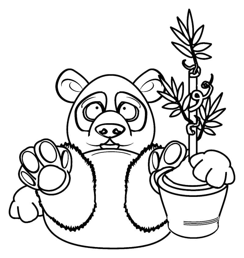 Sjov Panda Udskrivbar Tegninger til Farvelægning