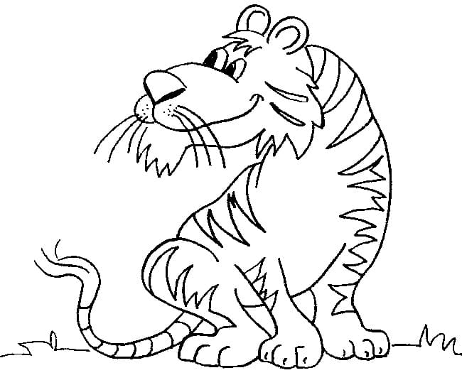 Sjov Tiger Tegninger til Farvelægning