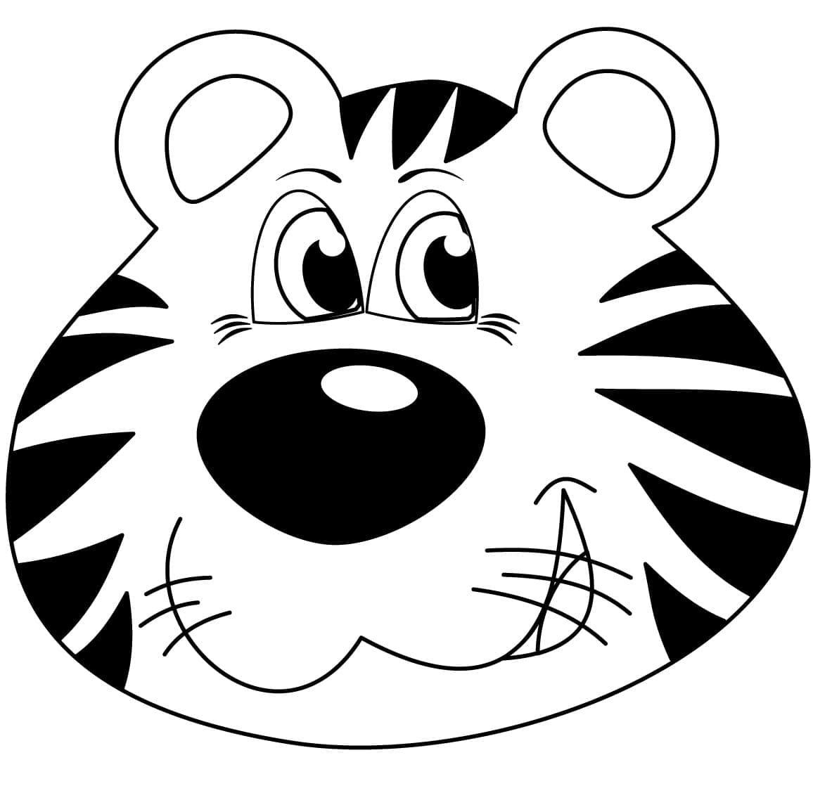 Sjovt Tigeransigt Tegninger til Farvelægning