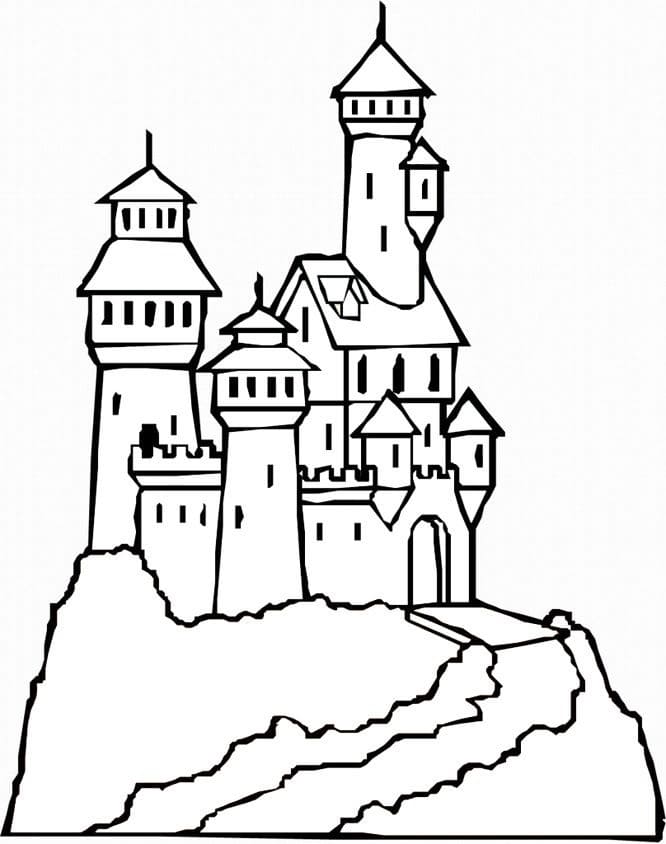 Slot for børn gratis Tegninger til Farvelægning