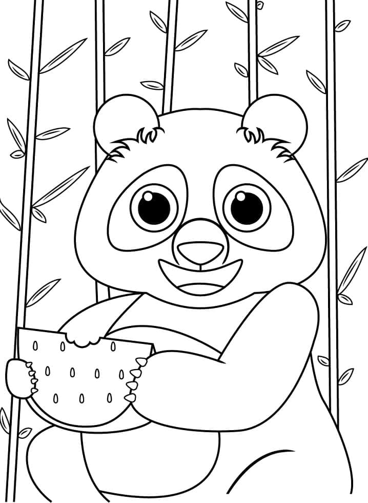Smilende Panda Tegninger til Farvelægning