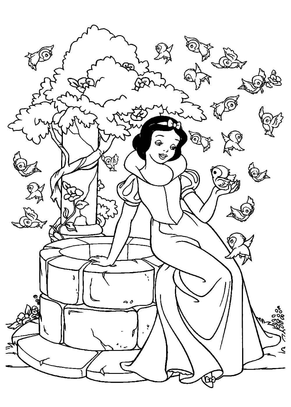 Smuk Prinsesse Snehvide Tegninger til Farvelægning