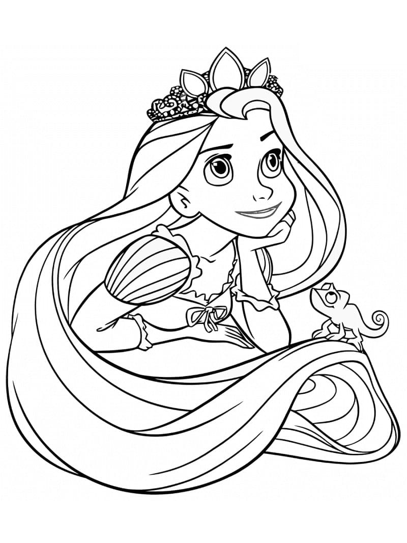 Smukke Prinsesse Rapunzel Tegninger til Farvelægning