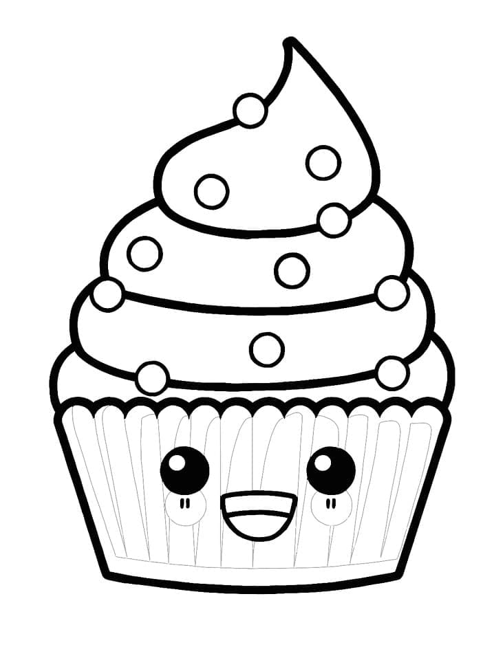 Sød Cupcake gratis Tegninger til Farvelægning