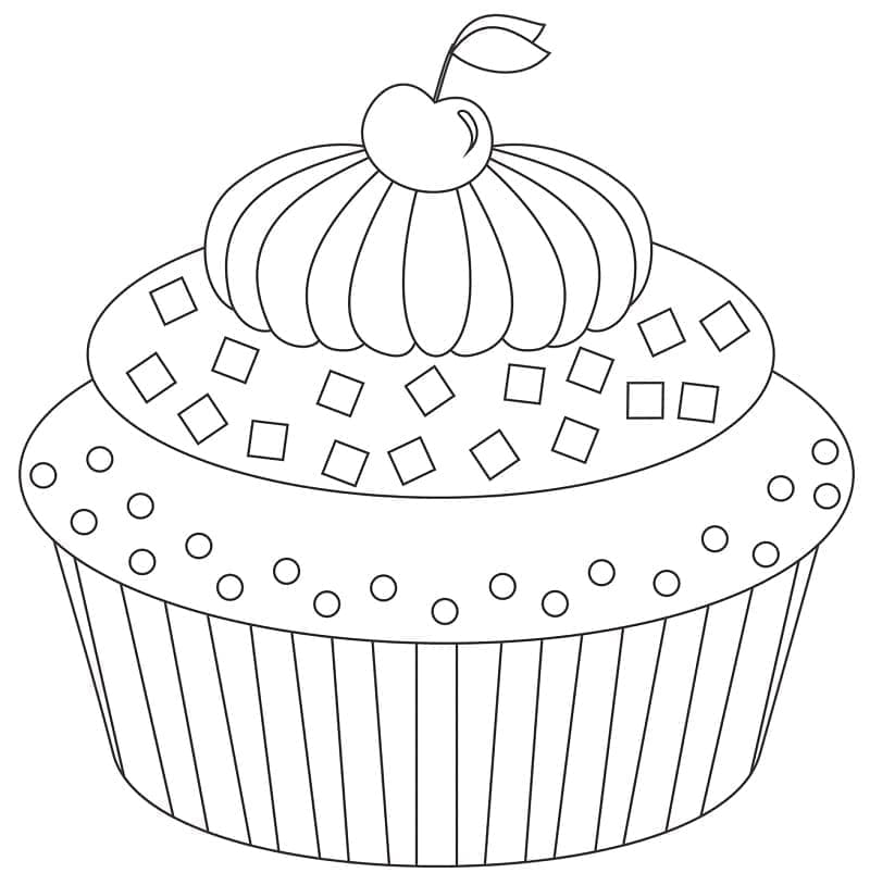 Sød Cupcake til børn Tegninger til Farvelægning