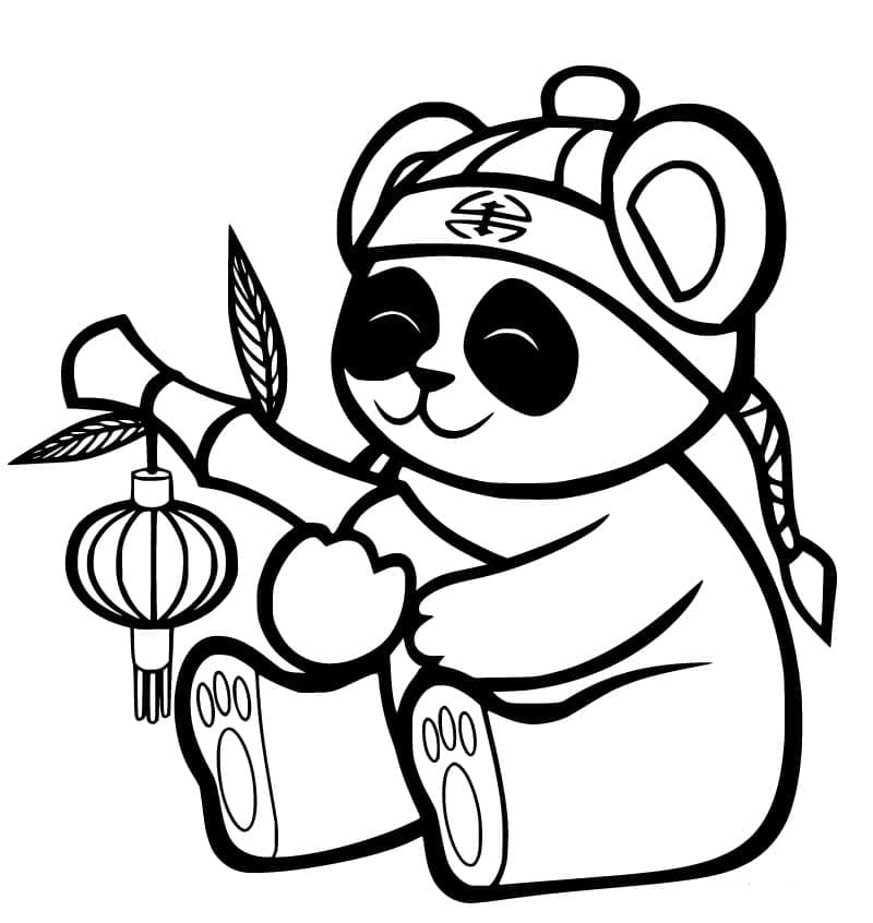 Sød Lille Panda Tegninger til Farvelægning