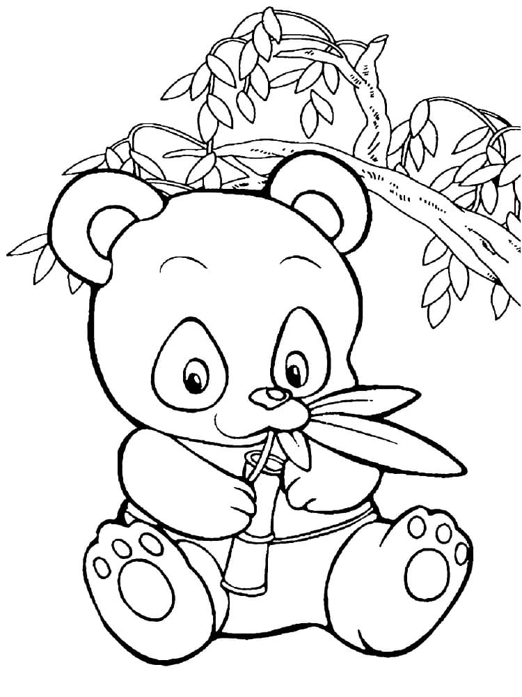 Sød Panda Tegninger til Farvelægning