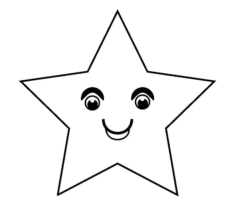 Sød Pentagram-Stjerne Tegninger til Farvelægning