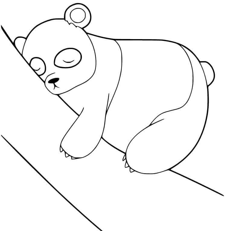 Sovende Panda Tegninger til Farvelægning