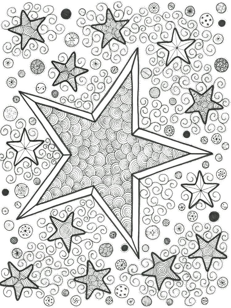 Stjerner For Voksne Tegninger til Farvelægning