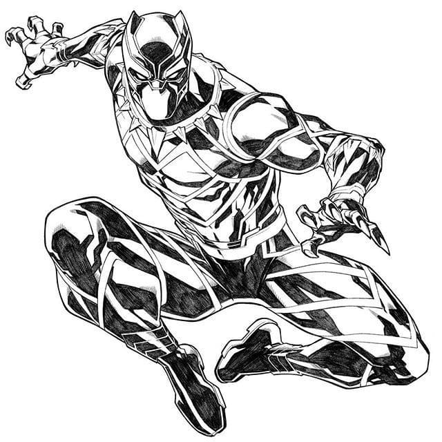 Superhelten Black Panther Tegninger til Farvelægning