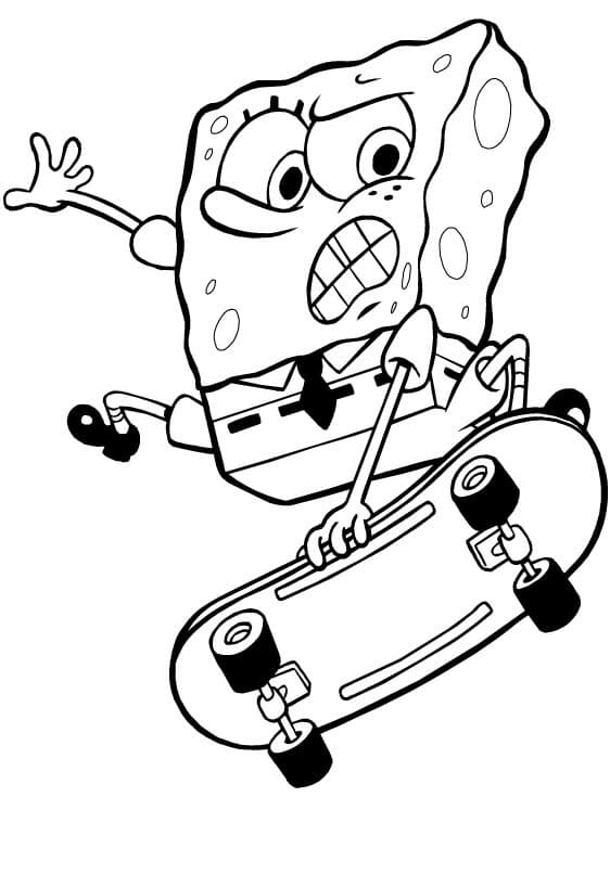 SvampeBob Skateboard Tegninger til Farvelægning