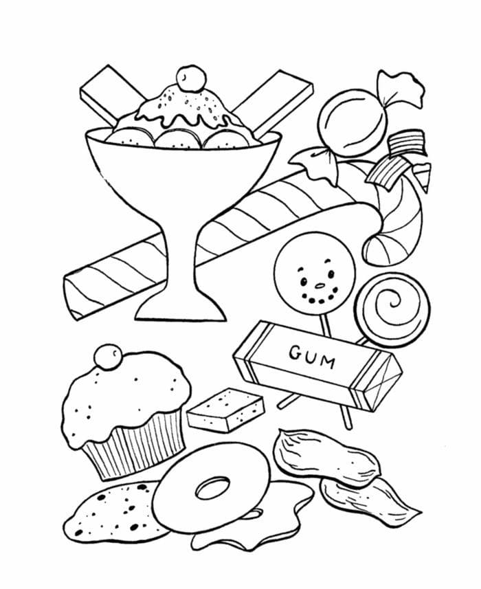 sweet-and-ice-cream-coloring Tegninger til Farvelægning