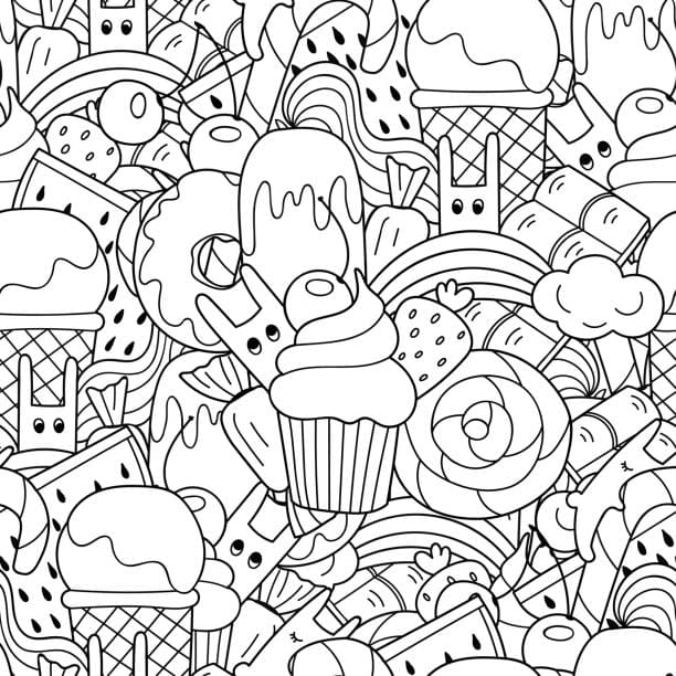 sweet-candy-art-coloring Tegninger til Farvelægning