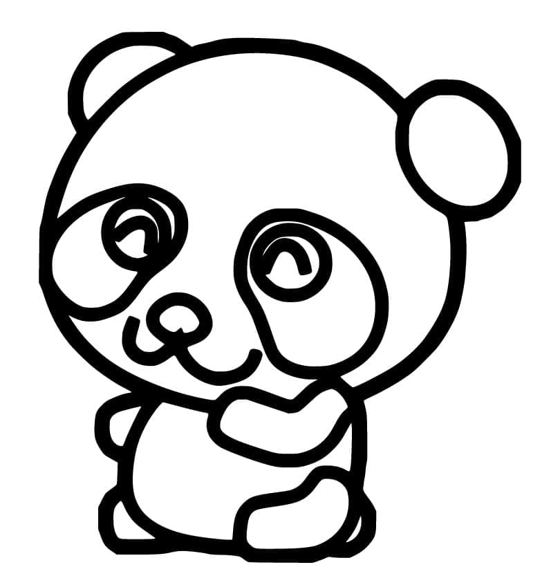 Tegning Kawaii Panda Tegninger til Farvelægning